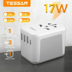 TESSAN 17W/21W/28W GaN Universal Travel Adapter
