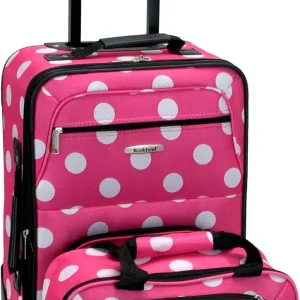 Expandable Pink Dots Luggage Set