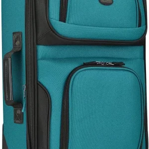 Lightweight Teal Rolling Carry-On Suitcase